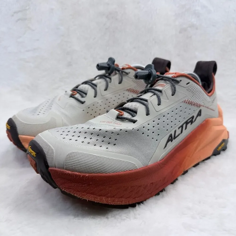 Altra Olympus 6 Mens Trail Running Shoes Gray Orange Size 11 Hiking Trail